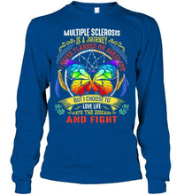 Load image into Gallery viewer, Multiple sclerosis is journey i never planned or asked for but i choose to love life fight butterfly Black T Shirt