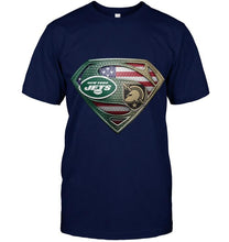 Load image into Gallery viewer, New York Jets and Army Black Knights superman american flag layer shirt