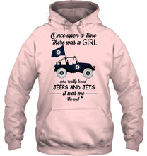 Load image into Gallery viewer, Once upon a time a girl really loved jeeps and Winnipeg Jets it was me shirt