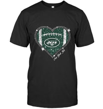 Load image into Gallery viewer, New York Jets heart glitter pattern fan simpson shirt