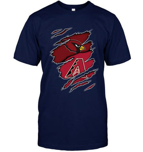 Arizona Cardinals and Arizona Diamondbacks layer under ripped shirt