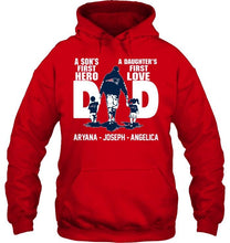 Load image into Gallery viewer, New England Patriots son's 1st hero daugther's 1st love Aryana Joseph Angelica shirt