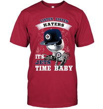 Load image into Gallery viewer, Listen haters It's Winnipeg Jets time baby jack skellington halloween shirt