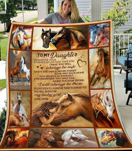 Load image into Gallery viewer, to my daughter where your journey in my life may take you i pray you will always be safe horse quilt blanket