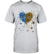 Load image into Gallery viewer, New England Patriots and Boston Bruins tiny hearts shaped fan shirt