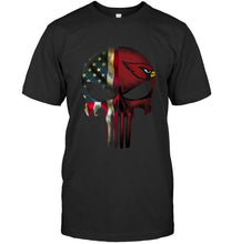 Load image into Gallery viewer, Arizona Cardinals skull american flag shirt