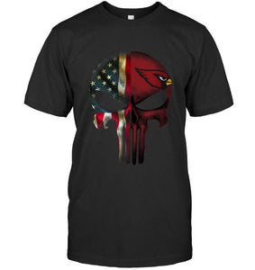 Arizona Cardinals skull american flag shirt