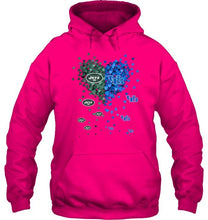 Load image into Gallery viewer, New York Jets and Buffalo Bulls tiny hearts shaped fan shirt