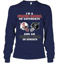 Load image into Gallery viewer, I'm Stanford Cardinal on saturdays and Oakland Raider on sundays shirt