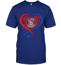 Load image into Gallery viewer, St Louis Cardinals heart glittering shirt
