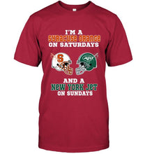 Load image into Gallery viewer, I'm Syracuse Orange on saturdays and New York Jet on sundays shirt