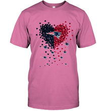 Load image into Gallery viewer, New England Patriots dual colors tiny heart shaped shirt