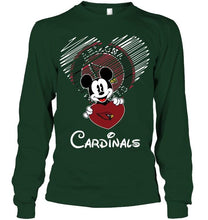 Load image into Gallery viewer, Mickey loves Arizona Cardinals fan hoodie