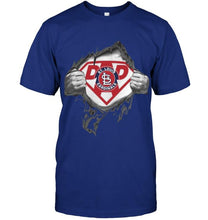 Load image into Gallery viewer, St. Louis Cardinals dad superman shirt