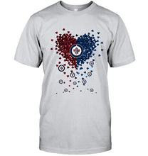 Load image into Gallery viewer, Winnipeg Jets dual colors tiny heart shaped shirt