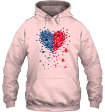 Load image into Gallery viewer, New England Patriots and Boston Red Sox tiny hearts shaped fan shirt