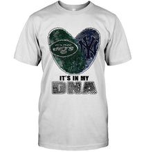 Load image into Gallery viewer, New York Jets and New York Yankees it's my dna love fingerprints shirt
