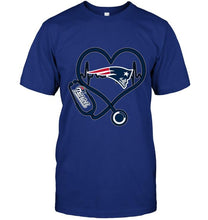 Load image into Gallery viewer, New England Patriots nurse scope love heartbeat shirt