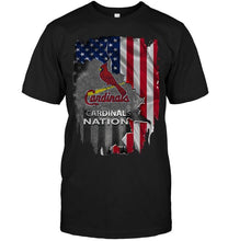 Load image into Gallery viewer, St Louis Cardinals nation american flag ripped shirt