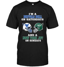 Load image into Gallery viewer, I'm Buffalo Bull on saturdays and New York Jet on sundays shirt