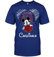 Load image into Gallery viewer, Mickey loves Arizona Cardinals fan hoodie