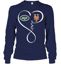 Load image into Gallery viewer, New York Jets New York Mets love heart shirt