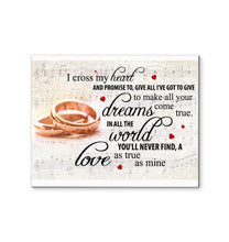 Load image into Gallery viewer, George Strait I cross my heart lyric wedding rings canvas