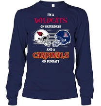 Load image into Gallery viewer, I'm Arizona Wildcats on Saturdays and Arizona Cardinals on Sundays shirt