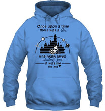 Load image into Gallery viewer, Once upon a time there was girl really loved Winnipeg Jets it was me mickey disney castle shirt