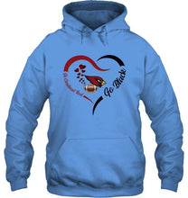 Load image into Gallery viewer, Go Cardinal red Go black Arizona Cardinals fan heart shirt