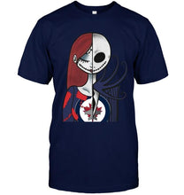Load image into Gallery viewer, Winnipeg Jets Jack Skellington Sally halloween fan shirt
