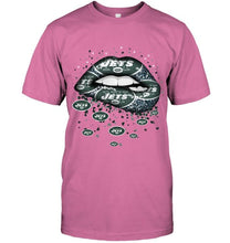 Load image into Gallery viewer, New York Jets heart glitter pattern lips shirt