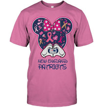 Load image into Gallery viewer, New England Patriots minnie br east cancer love shirt