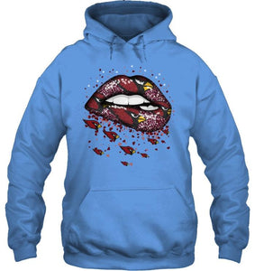 Arizona Cardinals heart glitter pattern lips shirt