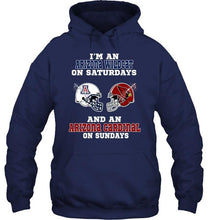 Load image into Gallery viewer, I'm Arizona Wildcat on saturdays and Arizona Cardinal on sundays shirt