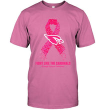 Load image into Gallery viewer, Arizona Cardinals fight like the Cardinals br east cancer warrior shirt