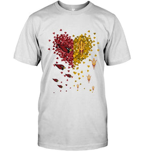 Arizona Cardinals Patriots and Arizona State Sun Devils tiny hearts shaped fan shirt