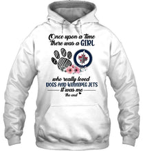 Load image into Gallery viewer, Once upon a time there was a girl loved dog and Winnipeg Jets shirt
