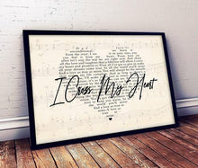 Load image into Gallery viewer, i cross my heart lyrics heart shaped george strait poster canvas