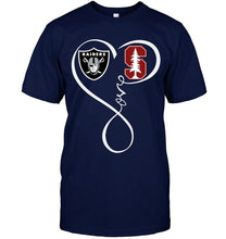 Load image into Gallery viewer, Oakland Raiders Stanford Cardinal love heart shirt