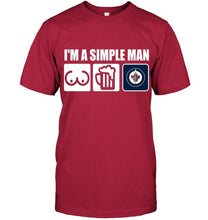 Load image into Gallery viewer, I'm simple man loves bobs beer Winnipeg Jets fan shirt