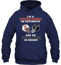 Load image into Gallery viewer, I'm Stanford Cardinal on saturdays and Oakland Raider on sundays shirt