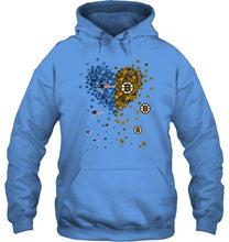 Load image into Gallery viewer, New England Patriots and Boston Bruins tiny hearts shaped fan shirt