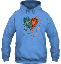 Load image into Gallery viewer, New York Jets and New York Mets tiny hearts shaped fan shirt