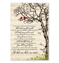 Load image into Gallery viewer, George Strait I Cross My Heart lyric tree bird poster
