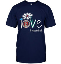 Load image into Gallery viewer, Love my Cardinals St Louis Cardinals daisy fan shirt