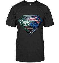 Load image into Gallery viewer, New York Jets and Buffalo Bulls superman american flag layer shirt
