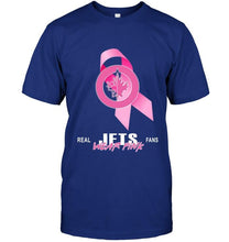 Load image into Gallery viewer, Winnipeg Jets real fans wear pink br east cancer support shirt