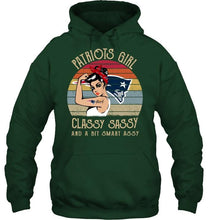 Load image into Gallery viewer, New England Patriots girl classy sasy and a bit smart asy retro shirt