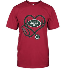 Load image into Gallery viewer, New York Jets nurse scope love heartbeat shirt